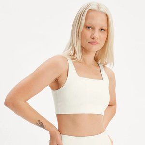 Girlfriend Collective NEW Ivory Tommy Cropped Bra Size Small